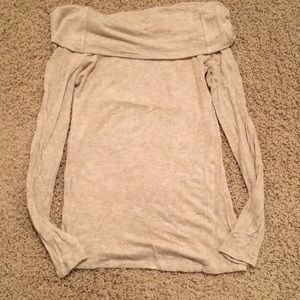 Beige off the shoulder sweater